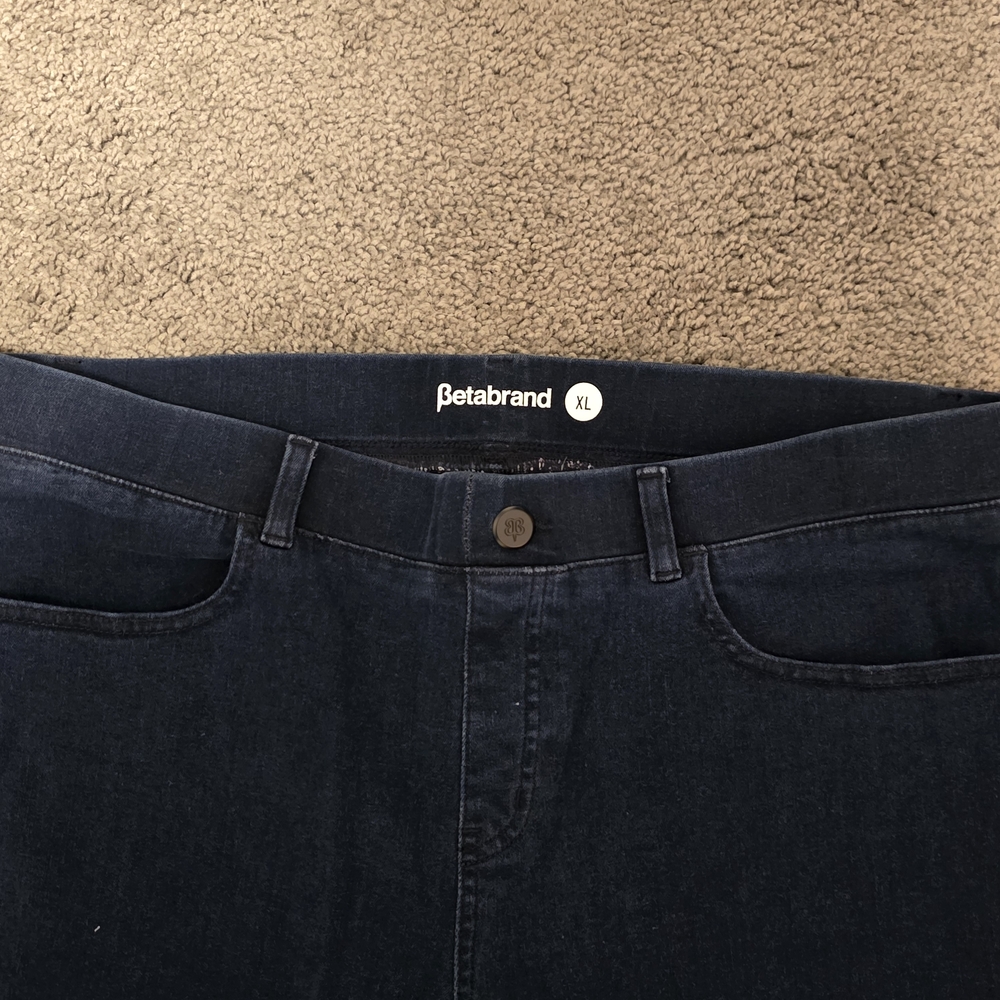 Betabrand Navy Wide-Leg Jeans for Women - Picture 2 of 5